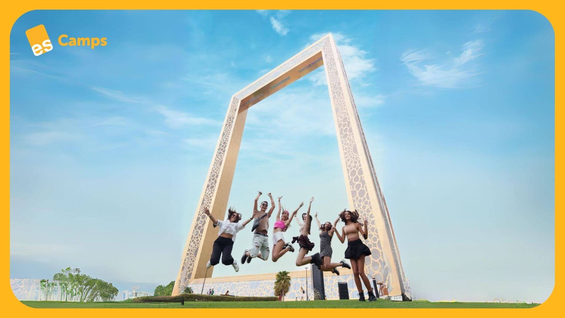 ES Camps - ES Camps students at Dubai Frame ค่ายฤดูร้อนในดูไบแคมป์ดูไบ